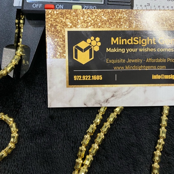 10k gold vermeil mens diamond cut barrel chain gift for men Italian 925 no fade - Picture 6 of 6